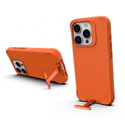 For iPhone 16 Pro 16 Pro Max Soft Silicone Mobile Phone Case Cover with Invisible Kickstand